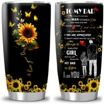 Gifts for Dad From Daughter, 20Oz Sunflowers Coffee Tumbler Stainless Steel Insulated - Father''s Day Anniversary Birthday Gifts To My Dad Tumblers Tea Driver Cup Gifts for Men Husband Father (black)