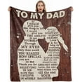 thumbnail image 1 of Gifts for Dad from Daughter to My Dad Blanket Best Gift for Fathers Day Birthday Christmas Valentines Day Bday Present Idea for Father Husband Men Him Healing Thoughts Throw Blanket 50x60, 1 of 6