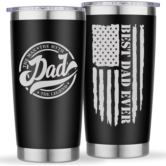Gifts for Dad from Daughter, Son - Best Dad Ever Gifts, Happy Birthday Christmas Fathers Day Valentines Day Gift for Dad - Dads Cup Tumbler Mug, 20 oz Insulated Stainless Steel