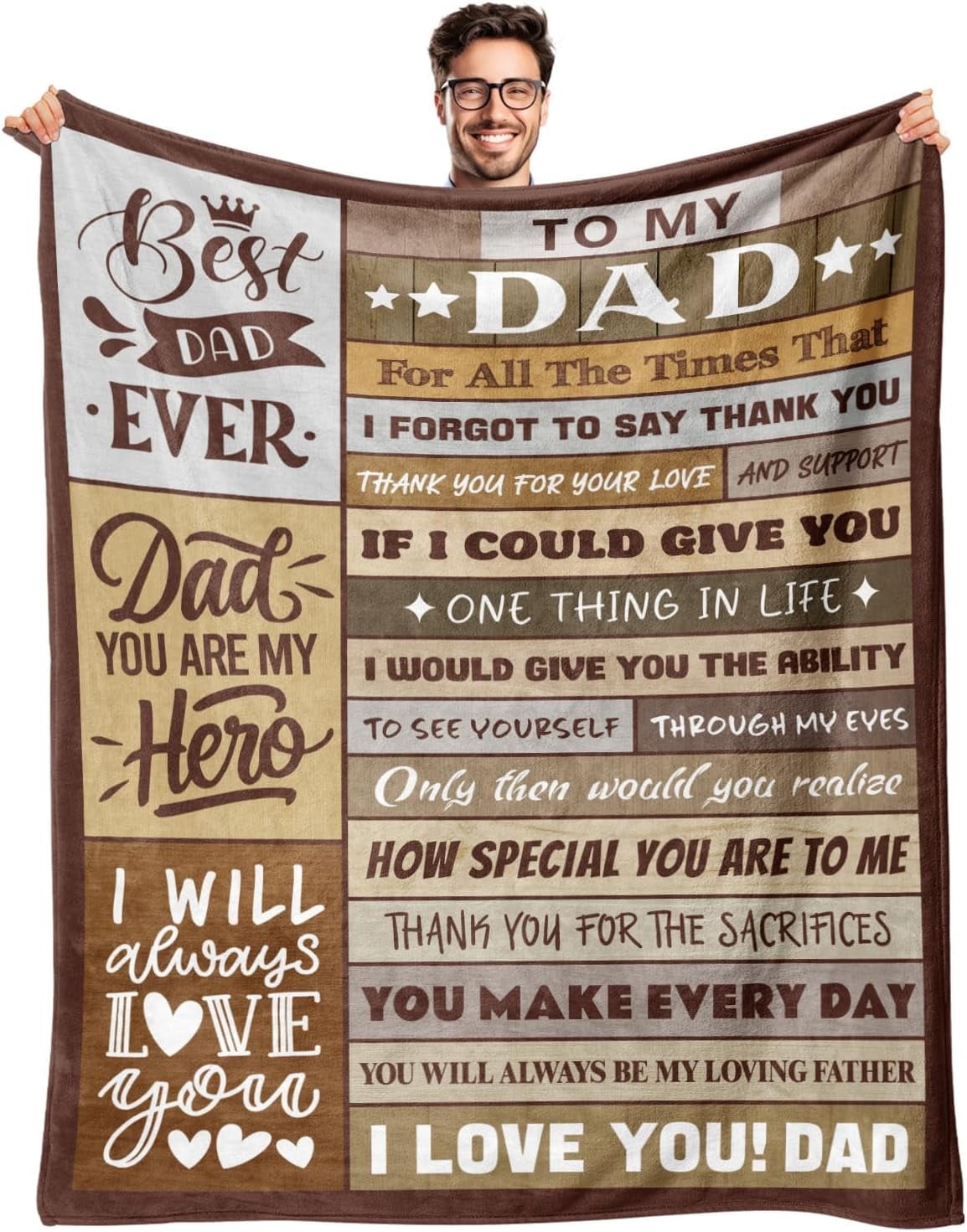 Gifts for Dad from Daughter Son - Birthday Gifts for Dad - Christmas Blanket Gift for Dads - Best Dads Ever Gift - Cool Dad's Birthday Present - Funny Present for Father - Throw Blanket