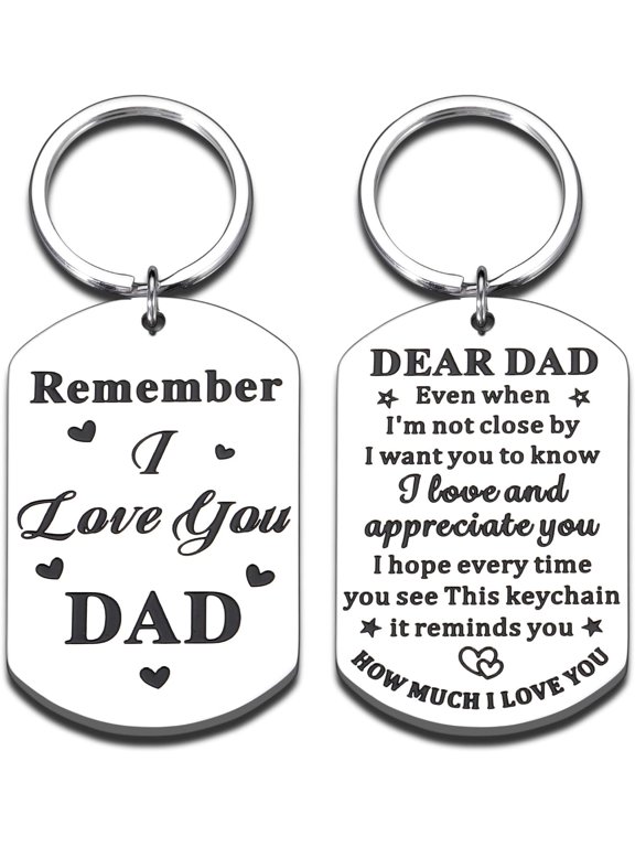 Gifts for Dad from Daughter Son, Dad Gifts for Christmas Fathers Day Birthday, Remember I Love You Dad Keychain, Best Dad Ever Gifts for Father New Dad Step Dad, Dad Gifts Dad Stocking Stuffers