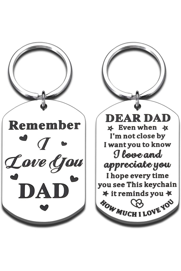 Gifts for Dad from Daughter Son, Dad Gifts for Christmas Fathers Day Birthday, Remember I Love You Dad Keychain, Best Dad Ever Gifts for Father New Dad Step Dad, Dad Gifts Dad Stocking Stuffers
