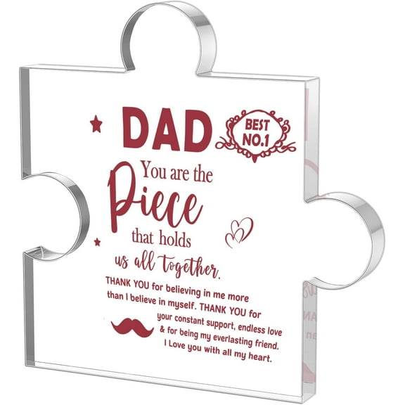 Gifts for Dad, Father Gifts from Daughter Son, Father's Day Birthday Present for Dad, Step Dad Father in Law Gift Idea, Dad Acrylic Decoration Sign Plaque Gift From Daughter Son