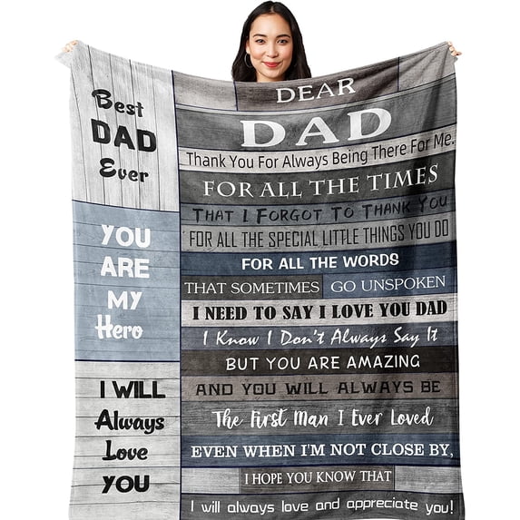 Gifts for Dad, Fathers Day Blanket Gifts for Dad, Dad Birthday Gift Ideas, Birthday Gifts for Dad from Daughter/Son, Best Dad Ever Gifts, Funny Dad Gifts, Gifts for Dad Who Wants Nothing, 80X60in