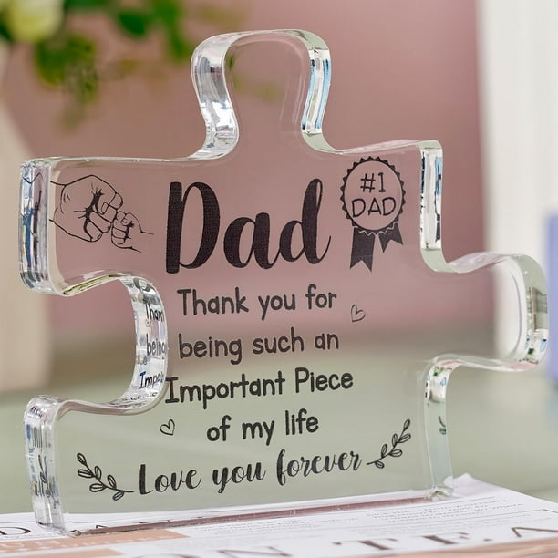 Gifts for Dad, Fathers Day Gift, Acrylic Puzzle Piece Plaque
