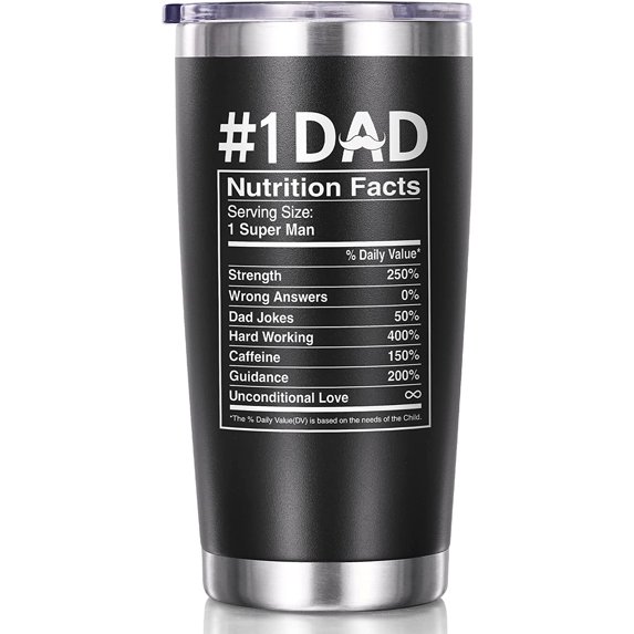 Gifts for Dad From Daughter, Son, Wife - 20 OZ Tumbler Christmas Day Dad Gifts for Father, Men, Father-in-Law, Husband - Nutrition Facts Christmas Birthday Gift Presents Boxed Insulated Cup From Kids