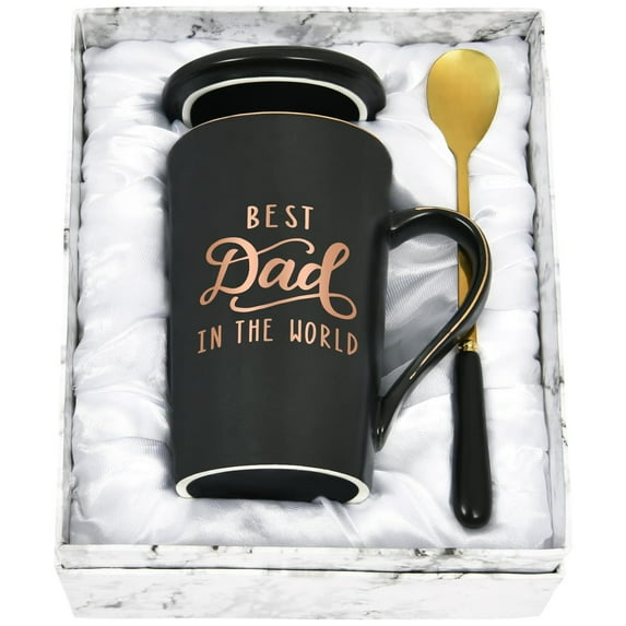 Gifts for Dad - Futtumy Best Dad In The World Coffee Mug, Fathers Day Gifts, Dad Mug, Dad Christmas Gifts, Dad Birthday Gifts, 14 fl oz Black Coffee Mugs Ceramic Coffee Mug Tea Cup
