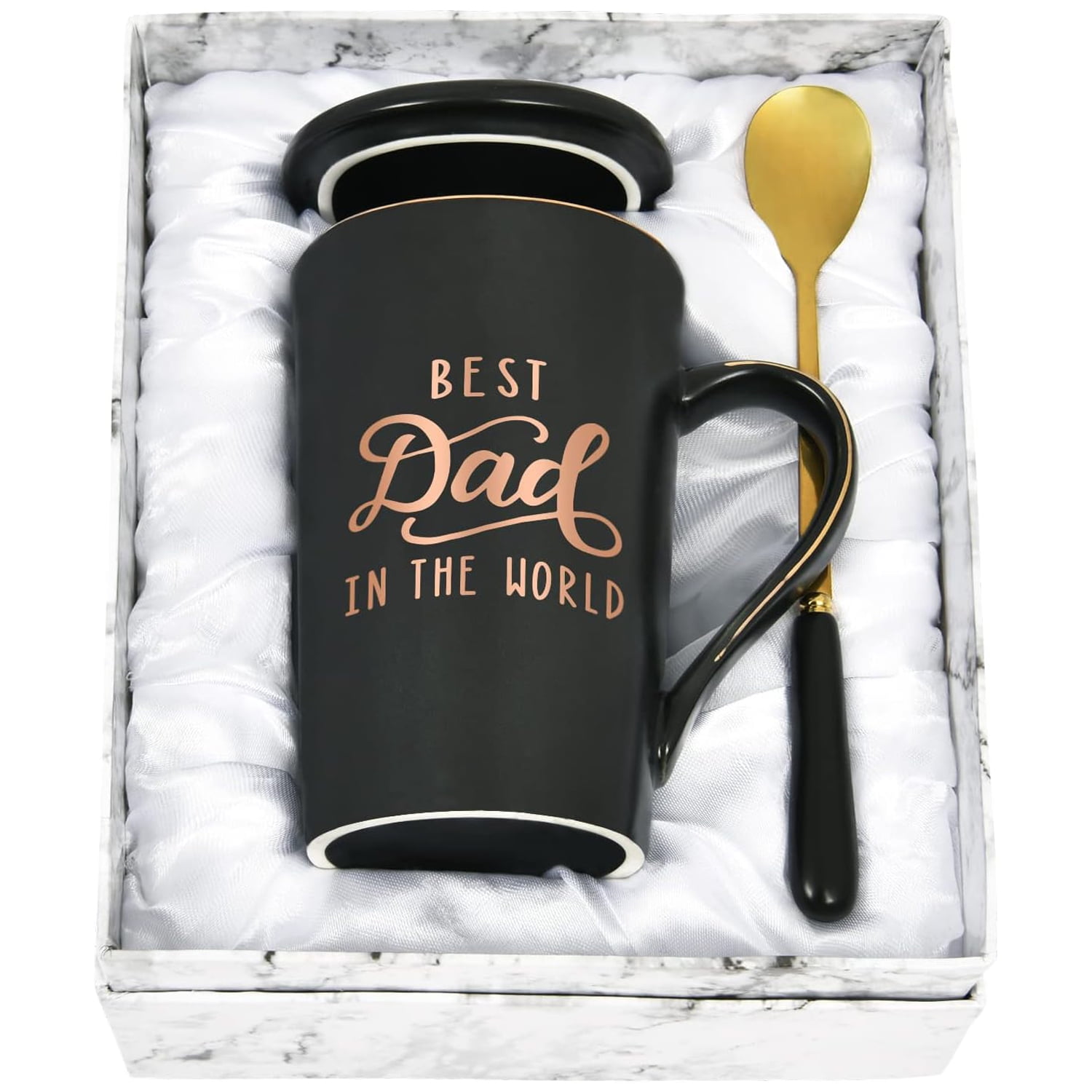 Gifts for Dad - Futtumy Best Dad In The World Coffee Mug, Fathers Day Gifts, Dad Mug, Dad Christmas Gifts, Dad Birthday Gifts, 14 fl oz Black Coffee Mugs Ceramic Coffee Mug Tea Cup