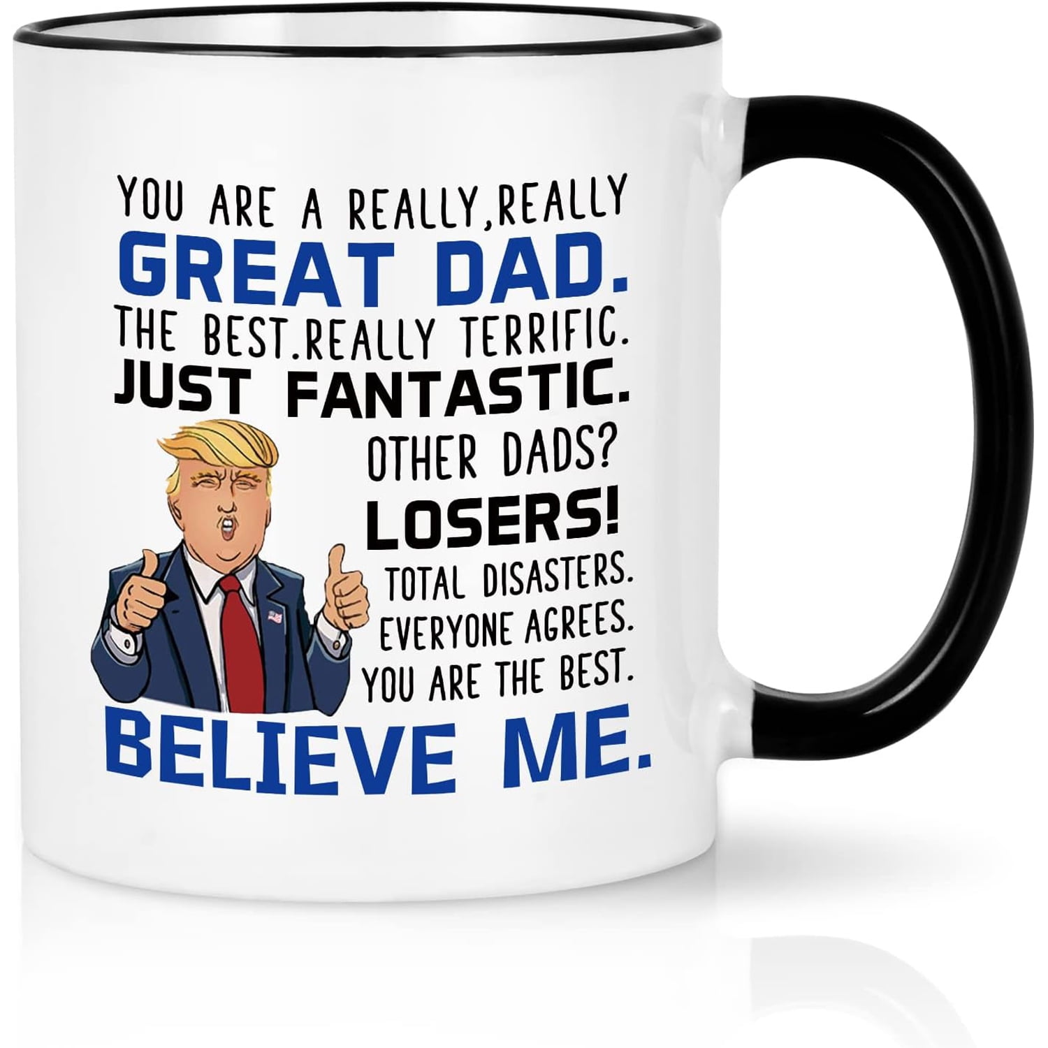 Gifts for Dad - Great Dad Mugs, Funny Dad Cup Gifts from Daughter Son, Fathers Day Gifts, Christmas Gifts, Birthday Gifts, Futtumy White 11 fl oz Coffee Mugs Ceramic Mug Tea Cup