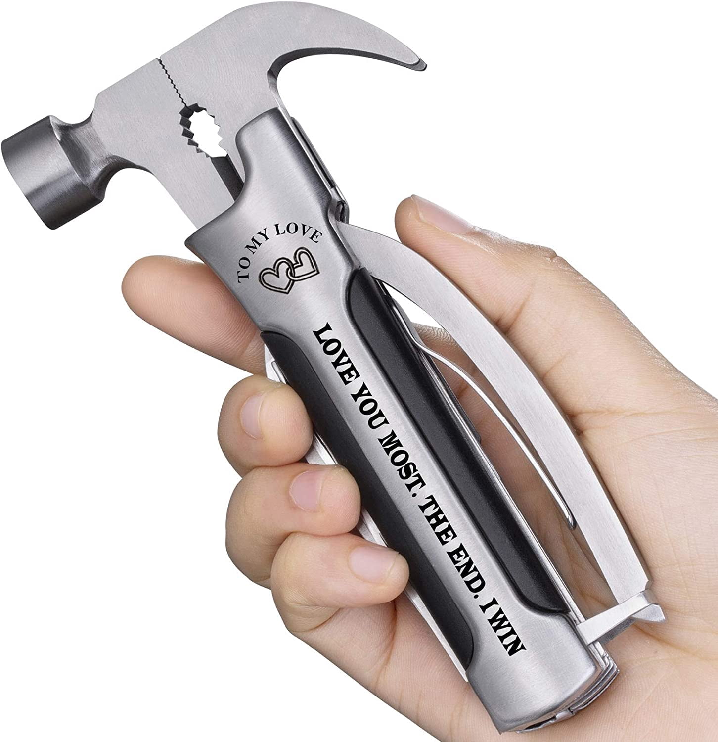 Gifts for Dad Hammer Multitool, All in One Tools from Daughter Son Fathers Day, Unique Birthday Ideas Gift for Husbands Him Men, Cool Gadget Christmas Stocking Stuffer for Men