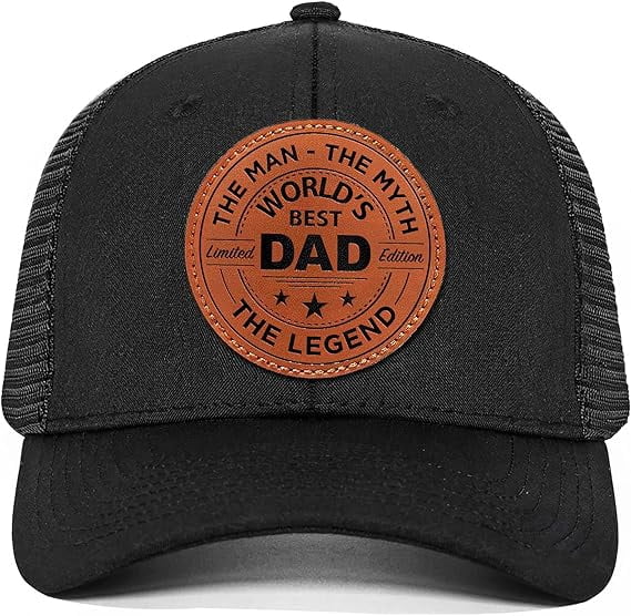 Gifts for Dad, Men for Dad from Daughter, Son - Dads Birthday Gift Ideas, Happy Birthday Gifts for Dads, Fathers - World's Best Dad Hat for Mens Black