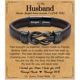 thumbnail image 1 of Gifts for Dad Son Grandson Boyfriend Husband, Cool Infinity Leather Bracelet for Him Birthday Christmas Anniversary Valentine's Day Present Ideas for Men, 1 of 8