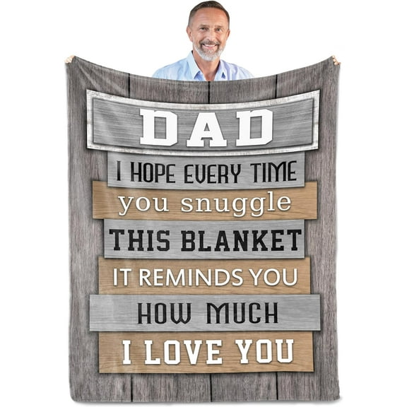 Gifts for Dads from Daughter Son, Dad Birthday Gift, Gifts for Dad Who Wants Nothing, Best Dad Ever Gifts, Dad Gifts for Birthday Fathers Day Christmas, Dad Blanket Throw 50" X 60"