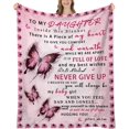 thumbnail image 1 of Gifts for Daughter, Daughter Gifts Butterfly, Daughter Gifts from Mom, Daughter Blanket from Mom, Daughter Birthday Gifts, Gifts for Daughter from Mom, Daughter Blanket, 80"x60", 1 of 6