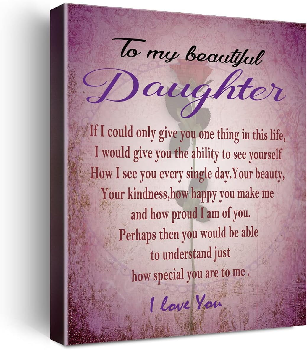 Gifts for Daughter - Hangable Canvas Poem Prints Framed Poster Wall Art for  Daughter from Mom-Meaningful Daughter Gifts,Daughter Home Bedroom Living  Room Wall Decor- Beautiful Daughter - Walmart.com, image size:1038x1182