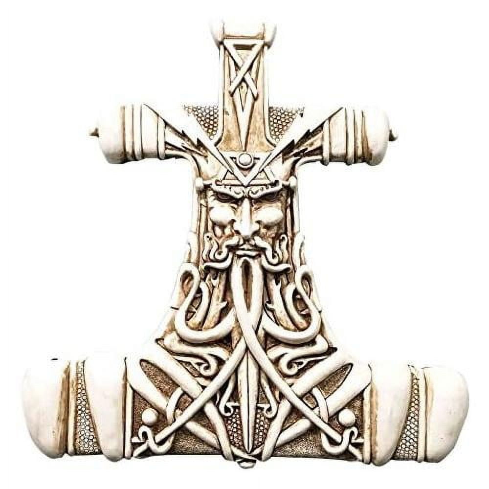 Gifts & Decor Viking God Thor Hammer Mjolnir Thunder Wall Sculpture
