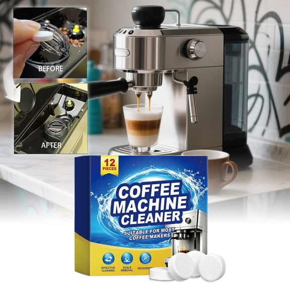Gifts Dianli 12 Pack Coffee Machine Cleaning Tablets Coffee Maker Cleaner for Brewers Filters and Internal Components Removes Residue Oils and Buildup for Routine Maintenance