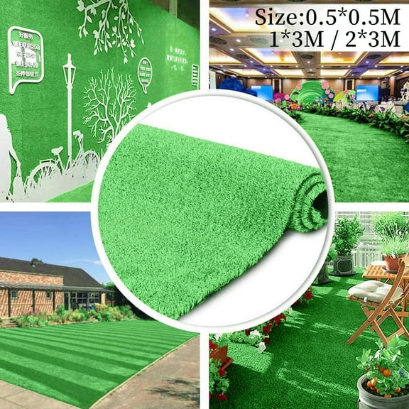 Gifts Dianli Artificial Grass Carpet Plastic Lawn Mat Outdoor Green Rug for Balcony Patio Backyard Playground 0.5x0.5m 1x3m 2x3m Easy to Install Weather Resistant Mat Gift
