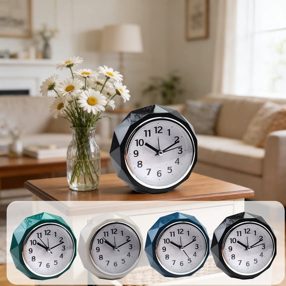 Gifts Dianli Bedroom Clock Bedside Alarm Clock Silent Snooze Night Light Oversized Music Alarm Battery Operated Modern Minimalist Bedside Clock for Office Study Room