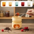 thumbnail image 1 of Gifts Dianli Ceramic Chocolate Fondue Pot Set Heatproof Melting Bowl Burner With Forks For Ice Cream Cheese Dessert Party Tabletop Entertaining Kitchen Gift Fondue Set, 1 of 7