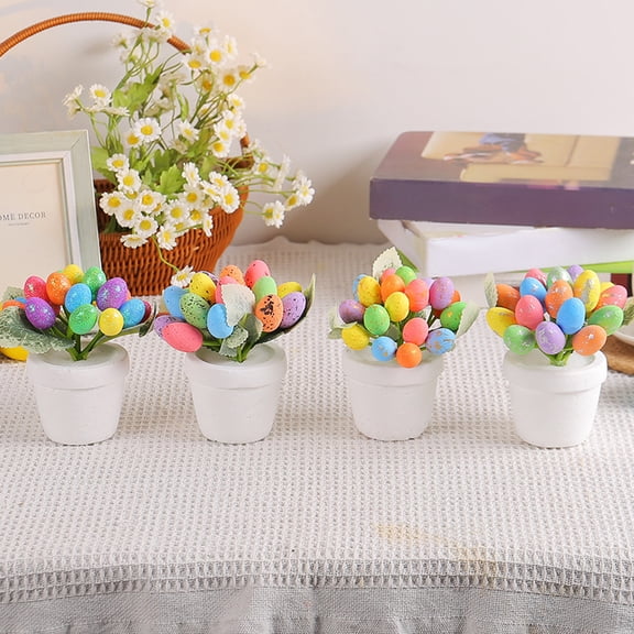 Easter Decor Spring Decor 4.7in Easter Egg Potted Spotted Egg Flowerpot Outdoor Courtyard Decorative Ceramic Planter For Porch Table Wedding Party Easter Decor