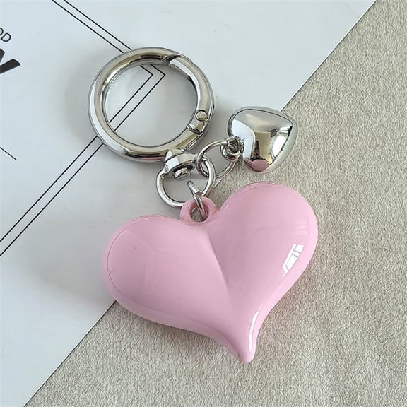 Gifts Dianli Heart Keychain Pendant Bag Charm Romantic Heart Shaped Metal Alloy Key Ring Purse Charm Valentine's Day Gift for Girlfriend Wife Anniversary Stocking Stuffer