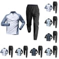 thumbnail image 1 of Gifts Dianli Men's Half-Zip Training Wear Set, Long Sleeve Top with Long Pants, Sports Track and Field T-Shirt, Running Fitness Quick-Dry Two-Piece Outfit, Comfortable Activewear Pink M, 1 of 7