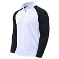 thumbnail image 1 of Gifts Dianli Men's High Neck Half Zip Color Block Pullover Long Sleeve Casual Shirt for Outdoor Sports and Daily Wear Cotton Polyester Blend Fashion Top, 1 of 7