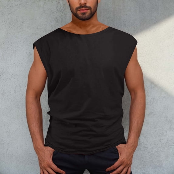 Gifts Dianli Mens Muscle Tank Top Sleeveless T-Shirt Loose-Fit Thin Lightweight Solid Color Versatile Comfortable Breathable Tank Top for Gym Beach Everyday Wear Summer Casual