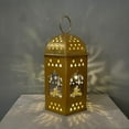 thumbnail image 1 of Gifts Dianli Ramadan Decor Mini LED Lantern Iron Hexagonal Hanging Lantern With Flickering Candle Light Battery Operated Vintage Moroccan Style Table or Hanging Centerpiece Home Decor, 1 of 6