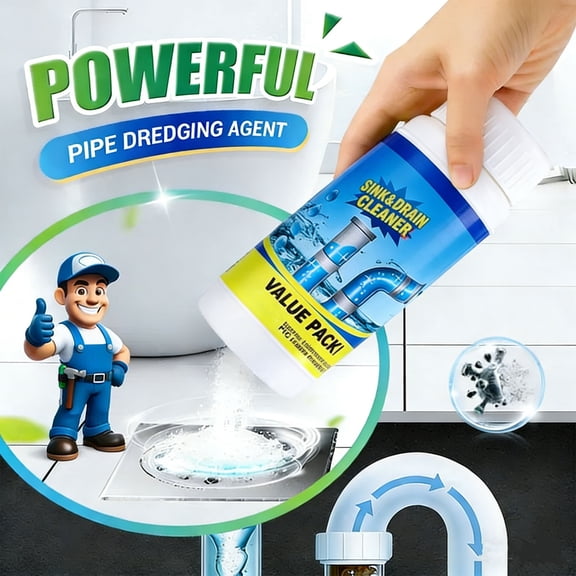 Gifts Dianli Sink Cleaner Powder 100ml Multi-Functional Drain and Pipe Dredging Foam Cleaner for Kitchen and Toilet Powerful Stain and Clog Removal Household Cleaning Solution