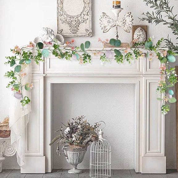 Gifts Dianli Spring Wreath Door Garland Easter Egg Vine Door Decoration Artificial Branches Leaves Colorful Floral Spring Spring Decor Indoor Outdoor Porch Accent