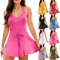 thumbnail image 1 of Gifts Dianli Tennis Dress Mini Skirt Built In Shorts High Waisted Athletic Sleeveless Golf Running Skort Breathable Quick Dry Stretch Performance Tennis Mini Dress Activewear Tennis Dress, 1 of 9