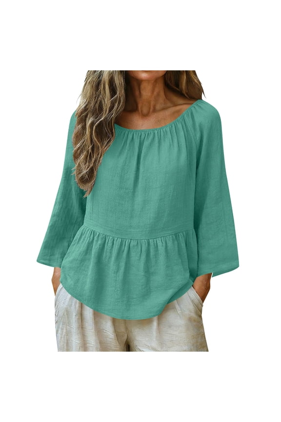 Gifts Dianli Tops Tees Casual Fashion Short Sleeve V-Neck Solid Color Lightweight Breathable Relaxed Fit Summer Everyday Layering Work Weekend Blouse Tunic Shirt