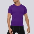 thumbnail image 1 of Gifts Dianli Workout Training Men's Solid Color Raglan Sleeve Short Sleeve Round Neck Training Shirt Tight-Fit Quick-Dry Breathable Stretch Athletic Tee for Running Gym Activewear, 1 of 4