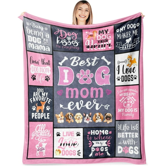 Gifts for Dog Mom, Best Dog Mom Gifts for Women, Gifts for Dog Lovers, Dog Lovers Gifts for Women, Dog Owners Gifts, Dog Mom Gifts for Birthday Christmas Mothers Day, Dog Mom Blanket