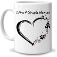 thumbnail image 1 of Gifts For Her Dog Mom Owners Dog Lovers Wine Camping Flip Flop Lovers - Birthday Christmas - I'm A Simple Woman Pawprint 11oz White Ceramic Coffee Tea Mug - Gifts For Girls Women Minimalist, 1 of 7