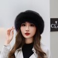 thumbnail image 1 of Gifts Fashion Cover Head Cap Ear Protection Solid Warm Winter Hat Faux Fur Hat Earmuffs Cap Berets BLACK, 1 of 8