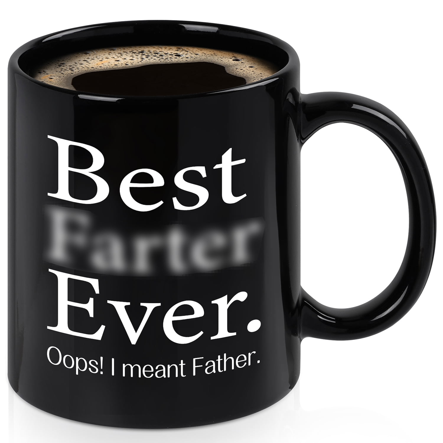 Gifts for Father - Best Father Ever Mugs, Father's Day Gifts, Dad Mugs, Dad Christmas Gifts, Dad Birthday Gifts, Modwnfy Black 11 fl oz Coffee Mugs Ceramic Coffee Mug Tea Cup