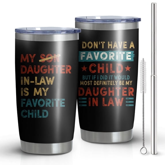 Gifts for Father/Mother In Law From Daughter In Law, Funny Father''s Day gifts Christmas Gift for Father/Mother In Law, 20 oz Dad/Mom Tumbler with lid and straw