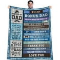 thumbnail image 1 of Gifts for Fathers Day for Bonus Dad from Daughter, Birthday Gifts for Step Dad Who Wants Nothing, to My in Law Dad Soft Throw Blanket, Christmas Bday Present for Bonus Father from Sons Size 50"x60", 1 of 6
