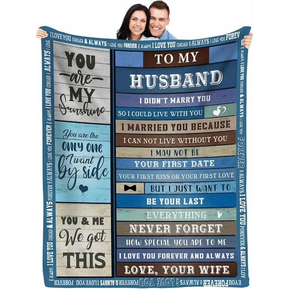 Gifts for Fathers Day for Husband from Daughter, Birthday Gifts for Husband Who Wants Nothing, Husband Soft Throw Blanket from Wife, Christmas Bday Present for Husband from Sons Size 50"x60"