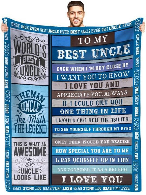 Gifts for Fathers Day for Uncle from Daughter, Birthday Gifts for Uncle Who Wants Nothing to My Uncle Soft Throw Blanket Christmas Bday Present for Uncle from Sons Size 50"x60"
