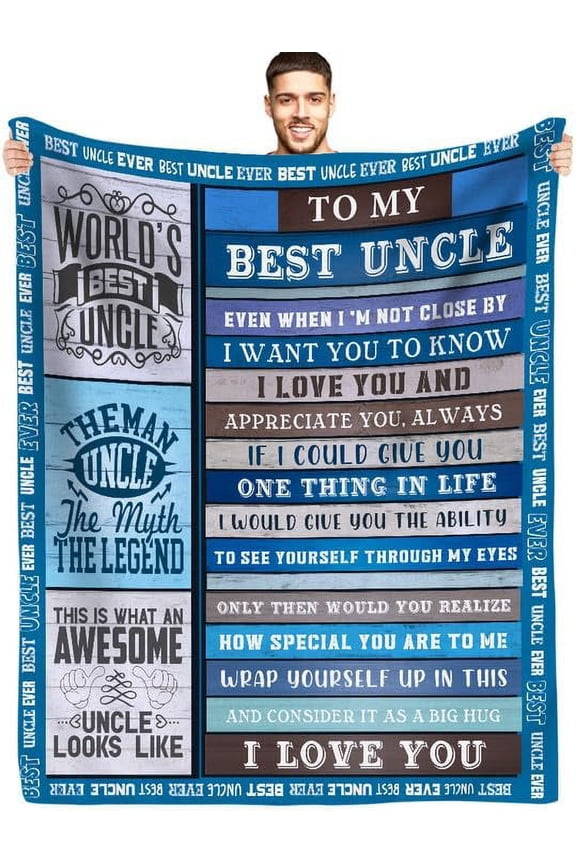 Gifts for Fathers Day for Uncle from Daughter, Birthday Gifts for Uncle Who Wants Nothing to My Uncle Soft Throw Blanket Christmas Bday Present for Uncle from Sons Size 50"x60"