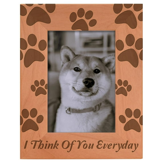 ThisWear Gifts For All By Rachel Olevia Cat Memorial Gift I Think of You Everyday Natural Wood Engraved 4x6 Portrait Picture Frame Wood