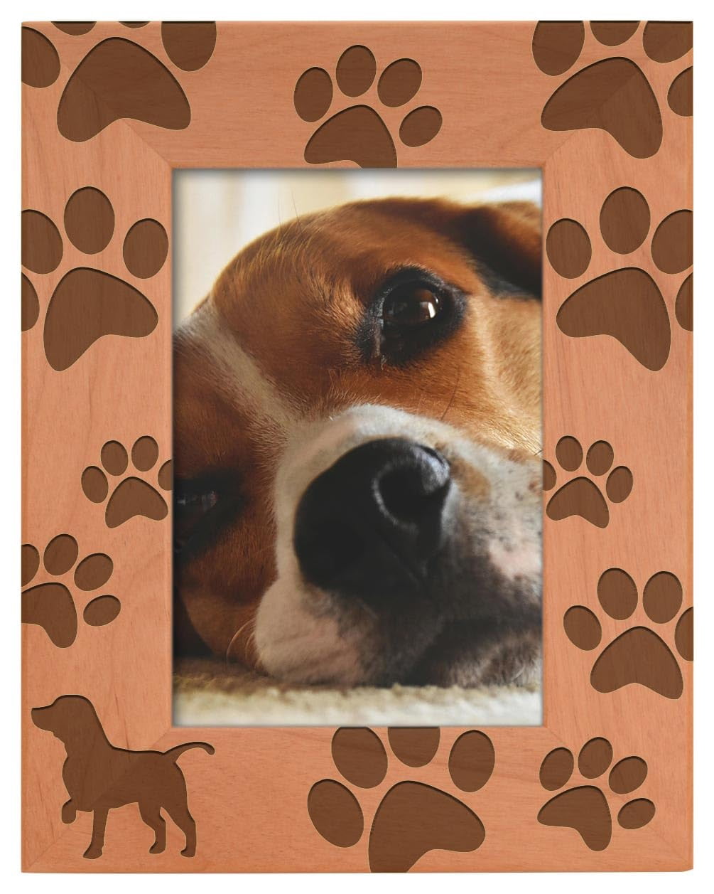 Gifts For All By Rachel Olevia Pet Memorial Gift Furever In Heart Paw Prints Wood Laser 4x6 Landscape Picture Frame
