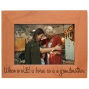 ThisWear Gifts For All By Rachel Olevia Sentimental Photo Frame When A Child Is Born So Is A Grandmother Wood Engraved 8x10 Landscape Picture Frame