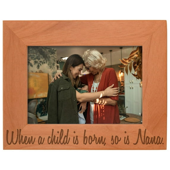 ThisWear Gifts For All By Rachel Olevia Sentimental Photo Frame When A Child Is Born So Is A Nana Wood Engraved 8x10 Landscape Picture Frame