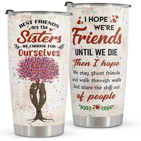 Gifts For Best Friend Women - Stainless Steel Tumbler 20oz - Mothers Day Gift For Bestie, Soul Sister, BFF, Coworker - Birthday Gift Idea For Best Friend Friendship Gifts For Women