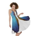 thumbnail image 1 of Gifts For Butterflies Lovers. Blue Butterfly Wings Print Sleeveless Knee Length Dress, Butterfly Fashion Summer Maxi Dress For Women., 1 of 4